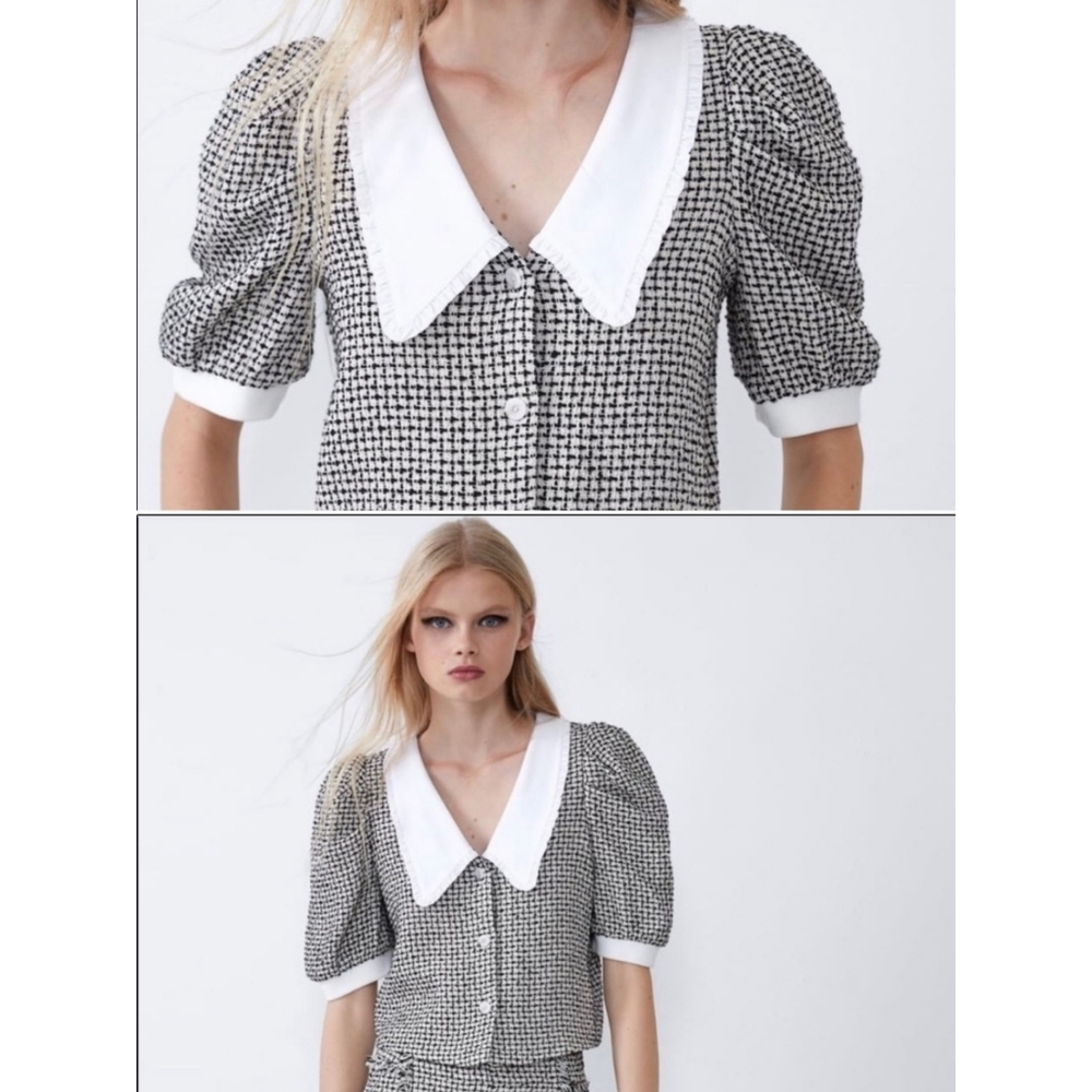 Zara Tweed Crop Top